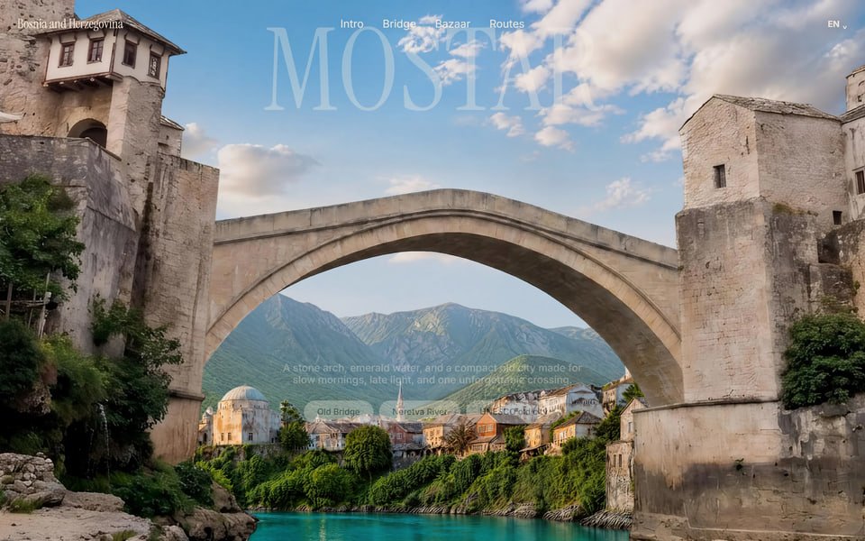 موستار — Mostar، تجربة ويب من تصميم أبو عسكر