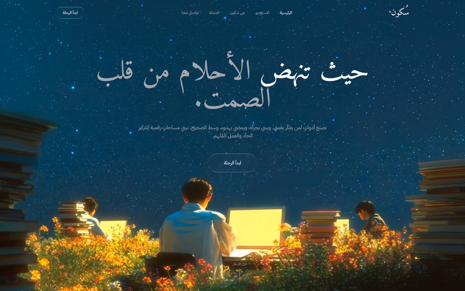 سُكون — Sukoon، تجربة ويب من تصميم أبو عسكر