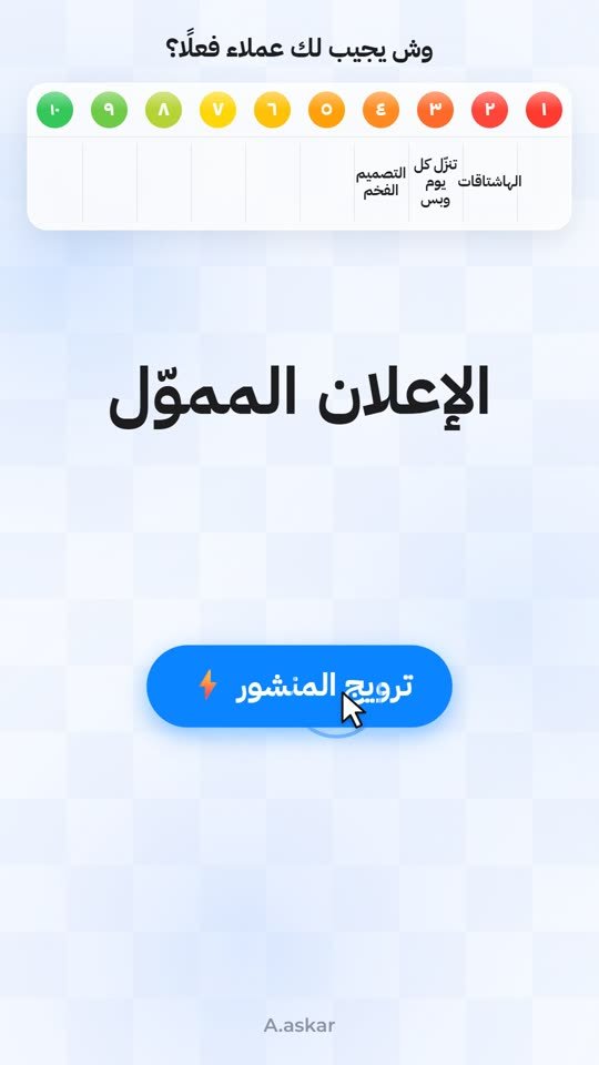 قيّمت لك من ١ إلى ١٠: مقياس متحرك يرتّب وش يجيب عملاء فعلًا